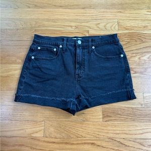 Madewell Washed Black Denim Shorts